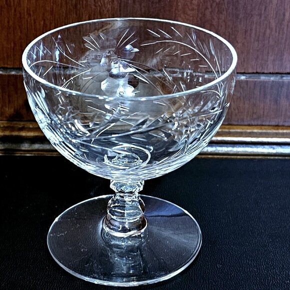 Cambridge Glass Other - Cambridge Montrose Champagne Sherbet Glass stemware 3" short stem 4oz botanicals